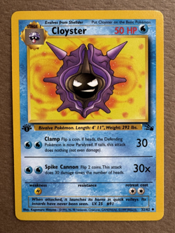 Cloyster 32/62 Fossil 1st Edition Non-Holo Uncommon Pokemon Card NM+ - Image 1