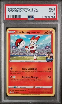 Pokemon Card PSA 9 Scorbunny on the Ball Futsal Soccer 004/005 FA Promo 2020 - Image 1