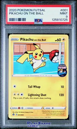Pokemon Card PSA 9 Pikachu on the Ball 001/005 Soccer FA Promo Futsal 2020 - Image 1
