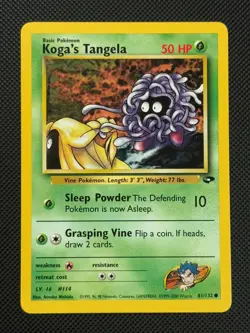 Koga's Tangela 81/132 REGULAR Pokemon Card WOTC Gym Challenge Common - Image 1