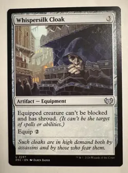 Whispersilk Cloak 0257 Commander: Duskmourn: House of Horror DSC MTG Magic - Image 1