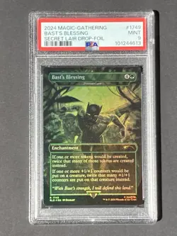 2024 Magic The Gathering Secret Bast's Blessing Foil #1749 PSA 9 - Image 1