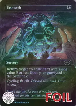 MTG Unearth (Borderless) (357) | NM Foil | Double Masters 2022 {2X2} - Image 1