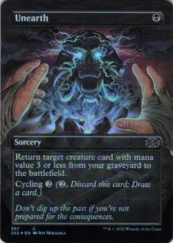 MTG Unearth (Borderless) (357) | NM Foil | Double Masters 2022 {2X2} - Image 2
