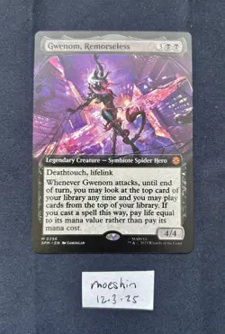 Gwenom Remorseless 0256 Regular ( Extended Art ) 0256 Marvel Spider-Man MTG - Image 1