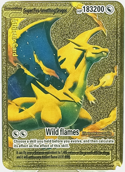 Super Fire Breathing Dragon (Charizard) - Gold Foil Custom Fan Art Pokemon Card - Image 1