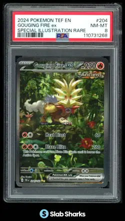 2024 POKEMON SV TEMPORAL FORCES - TEF EN #204/162 GOUGING FIRE EX SIR PSA 8 - Image 1