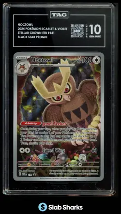 2024 POKEMON SVP EN BLACK STAR PROMOS #141 NOCTOWL STELLAR CROWN ETB TAG 10 - Image 1