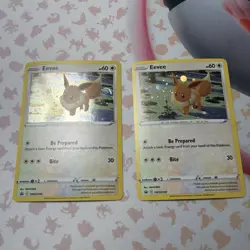 Eevee 2022 Black Star Promo Cosmos Holo Galaxy SWIRL Pokemon Card SWSH190 (X2) - Image 1