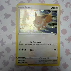 Eevee 2022 Black Star Promo Cosmos Holo Galaxy SWIRL Pokemon Card SWSH190 (X2) - Image 3