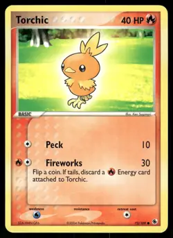 2004 Light Played Pokemon Torchic 73/109 Ruby Sapphire English - Image 1
