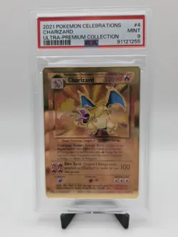 Pokemon 2021 Celebrations Metal Charizard Gold #4 UPC Promo PSA 9 Mint - Image 1