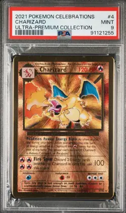 Pokemon 2021 Celebrations Metal Charizard Gold #4 UPC Promo PSA 9 Mint - Image 2