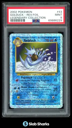 2002 POKEMON LEGENDARY COLLECTION #43/110 GOLDUCK REVERSE HOLO PSA 9 - Image 1