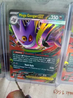 Mega Gengar ex 056/094 Me02: Phantasmal Flames Holo Trading Cards X3 Pokemon NM - Image 3