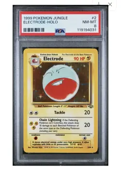 1999 Pokemon Jungle #2 Electrode-Holo PSA 8, Free Shipping - Image 1