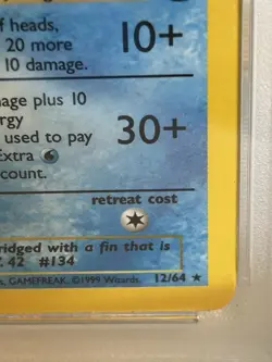 1999 Pokemon Jungle Vaporeon Holo 1st Edition PSA 7 - Image 3