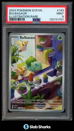 2024 POKEMON SV STELLAR CROWN - SCR #143/142 BULBASAUR ILLUSTRATION RARE PSA 9 - Image 1