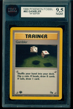 1999 Pokemon Fossil Gambler 1st Edition #60 KSA 9.5 NGM - Image 1