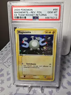 2004 Pokemon Magnemite EX Team Rocket Returns Reverse Holo #66 PSA 10 Gem Mint - Image 1