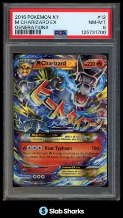 2016 POKEMON GENERATIONS #12/83 MEGA CHARIZARD HOLO PSA 8 - Image 1