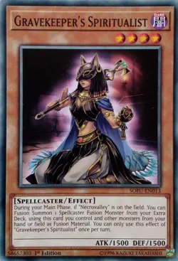 SOFU-EN013 GRAVEKEEPER'S SPIRITUALIST COMMON 1ST EDITION YuGiOh CARD - Image 1