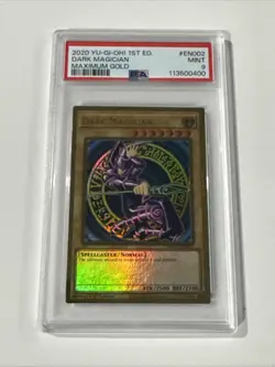 PSA 9 Dark Magician MAGO-EN002 1st Edition Maximum Gold Yugioh MINT - Image 1
