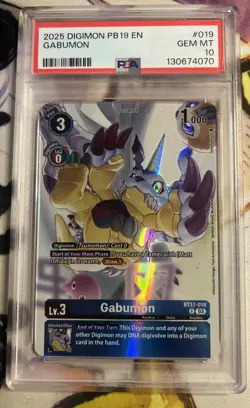 Digimon Card Game Gabumon BT17-019 Rare PB19 ENGLISH PSA 10 GM MINT - Image 1