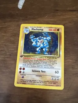 Machamp 8/102 Holo Rare Deck Exclusives 1st Edition Base Set Pokemon Card MP - Image 1