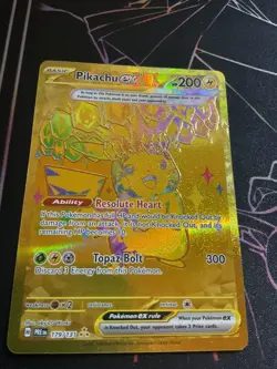 Pokemon Pikachu TCG EX Prismatic Evolutions Card 179/131 Gold Hyper Rare, Nm/m - Image 1