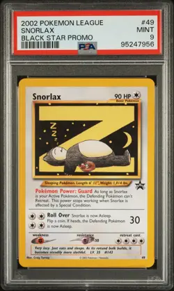 PSA 9 Snorlax #49 WOTC Black Star Promo Pokemon Card - MINT! - Image 1