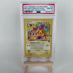PSA 10 Birthday Pikachu 24 Celebrations Classic Collection Holo Pokemon Card - Image 1