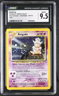 CGC 9.5 MINT+ Slowking 2001 Neo Genesis 14/111 Holo FRENCH Pokemon Card - Image 1
