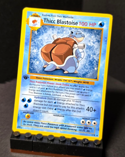 Thick Pokemon - Thicc Blastoise - Unofficial Parody Meme Card - Image 1