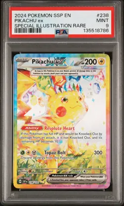 2024 POKEMON SSP EN-SURGING SPARKS SPECIAL ILLUSTRATION RARE PIKACHU EX PSA 9 - Image 1