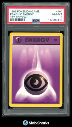 1999 POKEMON SET 1ST EDITION #101/102 PSYCHIC ENERGY PSA 8 - Image 1