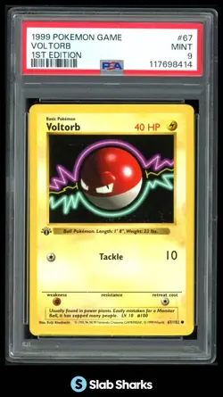 1999 POKEMON SET 1ST EDITION #67/102 VOLTORB PSA 9 - Image 1