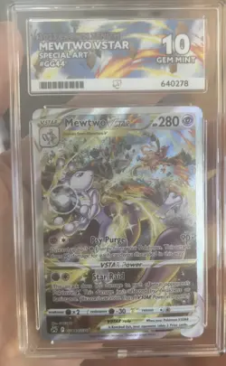 Pokemon Mewtwo VSTAR Crown Zenith Galarian Gallery GG44 ACE10 PERFECT SUBGRADES - Image 2
