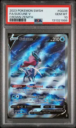 Pokemon Suicune V Crown Zenith Galarian Gallery Full Art #GG38 PSA 10 tcg sword - Image 1