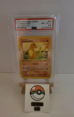 1999 WOTC Pokemon 1st Edition Base Set Shadowless Charmander PSA 8.5 LOW POP 19 - Image 1