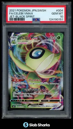 2021 POKEMON SWSH JET BLACK SPIRIT (JPN) #004/070 CELEBI VMAX FULL ART PSA 10 - Image 1