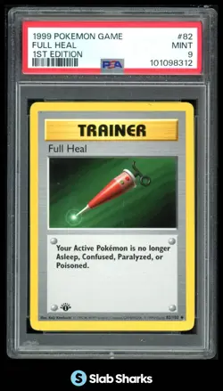 1999 POKEMON SET 1ST EDITION #82/102 FULL HEAL PSA 9 - Image 1