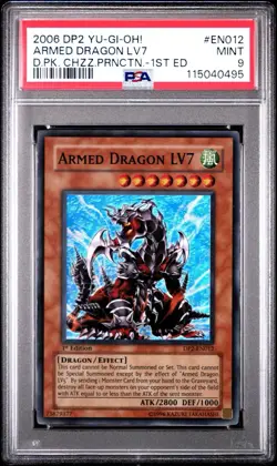 2006 Yu-Gi-Oh! Armed Dragon LV7 Duelist Pack 2 DP2 1st Edition Super Rare PSA 9 - Image 1