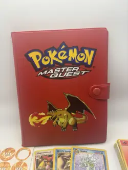 Vintage Pokemon Cards Lot w/ Binder & Tokens 60+ Cards Fossil Rocket Gym Leader - Image 2