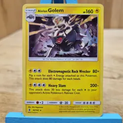 Alolan Golem Holo 42/145 Guardians Rising Sun & Moon Pokemon Card - Image 1
