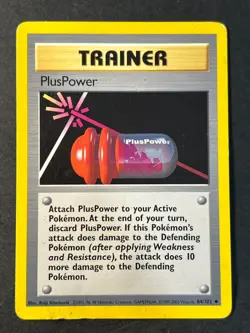 Plus Power 84/102 4th Print Base Set Uncommon Pokemon Card - MP - Image 1