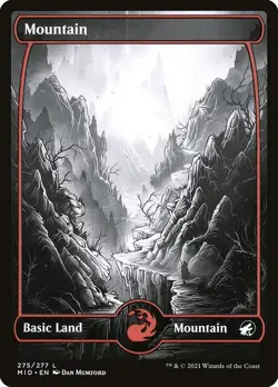 Lot of 20x Mountain #275 - MID Midnight Hunt - MTG Magic FULL ART Land NM - Image 1