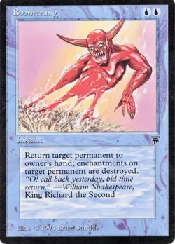Magic the Gathering Legends Boomerang NM/VLP MTG Card 1994 - Image 1