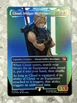 Cloud, Midgar Mercenary (Borderless) #375 FOIL MTG Final Fantasy FIN NM X1 - Image 1