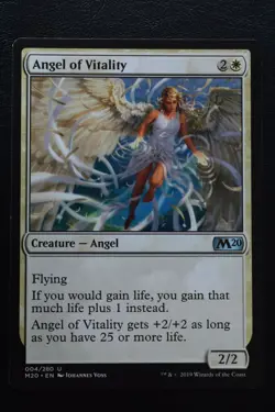 Magic The Gathering MTG ANGEL OF VITALITY Core Set 2020 MP Moderately Played - Image 1
